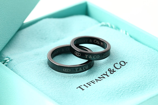 送料無料】 ティファニーTIFFANY & Co. １８３７ チタン ナロー リング ...